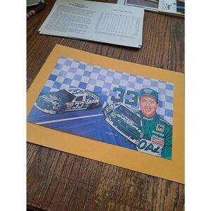 1990 Harry Gant Skull Bandit #33 Sam Bass Art NASCAR Driver Card 11x7 Food Lion